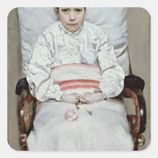 Sick Girl Vierkante Sticker (Voorkant)