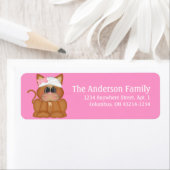 Sick Kitty Cat Return-adreslabels Etiket (Insitu)