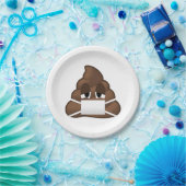 Sick Mask Poop Emoji Papieren Bordje (Feest)