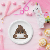 Sick Mask Poop Emoji Papieren Bordje (Feest)