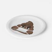 Sick Mask Poop Emoji Papieren Bordje (Gekanteld)