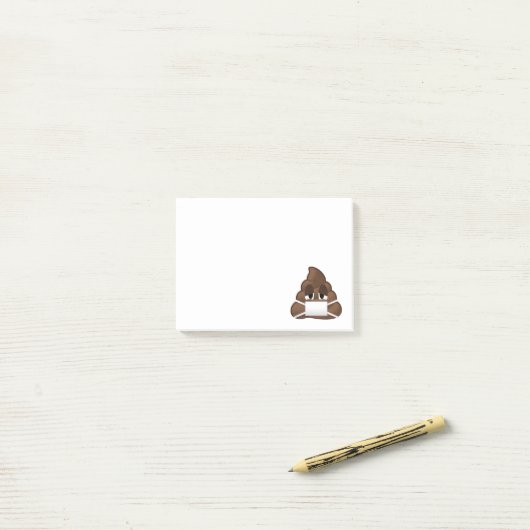 Sick Mask Poop Emoji Post-it® Notes (Op bureau)
