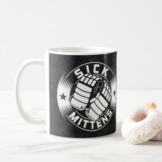 Sick Mittens Ice Hockey Slang Coffee Mok (Met donut)