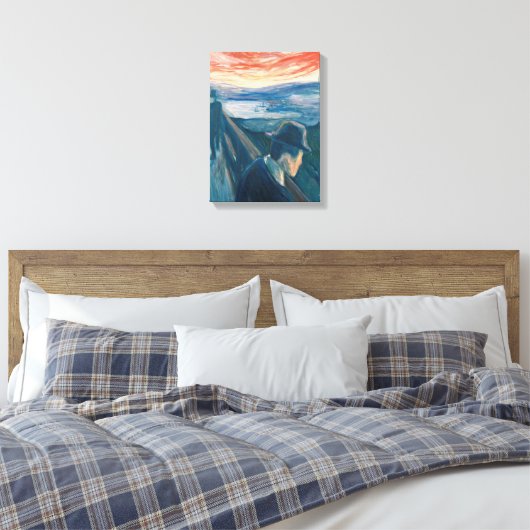 Sick Mood op zonsondergang, wanhoop (door Edvard M Canvas Afdruk (Insitu (Slaapkamer))