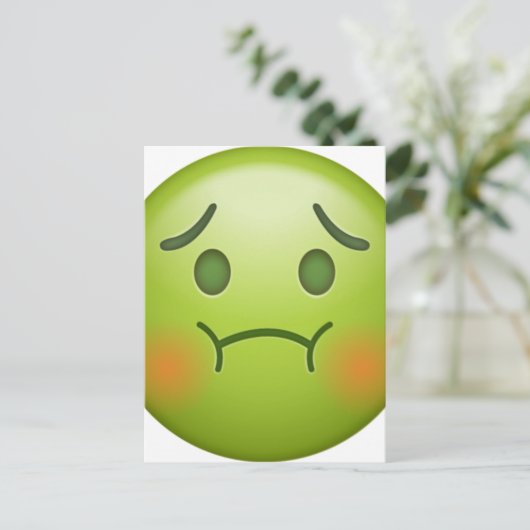 Sick note Emoji Face Briefkaart (Staand voorkant)