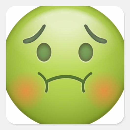 Sick note Emoji Face Vierkante Sticker (Voorkant)