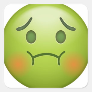 Sick note Emoji Face Vierkante Sticker