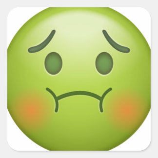 Sick note Emoji Face Vierkante Sticker