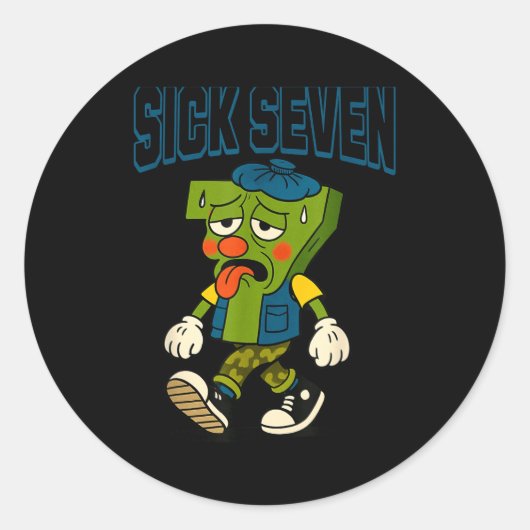 Sick Seven 67 Halloween Costume For Pular Design Ronde Sticker (Voorkant)