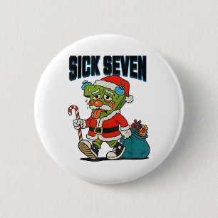 Sick Seven 67 Kostuum Grappige Kerstman Mannen Ki Ronde Button 5,7 Cm
