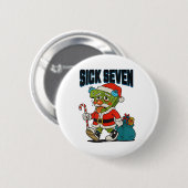 Sick Seven 67 Kostuum Grappige Kerstman Mannen Ki Ronde Button 5,7 Cm (Voorkant /achterkant)