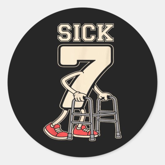 Sick Seven Meme 67 Funny Sick 7 Seven With A Chrom Ronde Sticker (Voorkant)