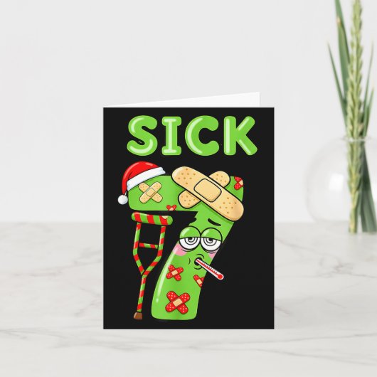 Sick Seven Meme 67 Number Santa Hat Christmas Men Kaart (Voorkant)