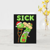 Sick Seven Meme 67 Number Santa Hat Christmas Men Kaart (Gele Bloem)