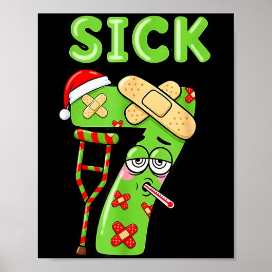 Sick Seven Meme 67 Number Santa Hat Christmas Men  Poster (Voorkant)