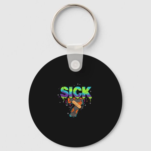 Sick Seven Meme Graffiti Drip Fun Wordplay Sleutelhanger (Voorkant)