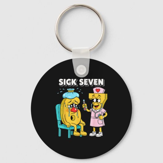 Sick Seven Meme Six Seven Sick 7 Funny Nurse Women Sleutelhanger (Voorkant)