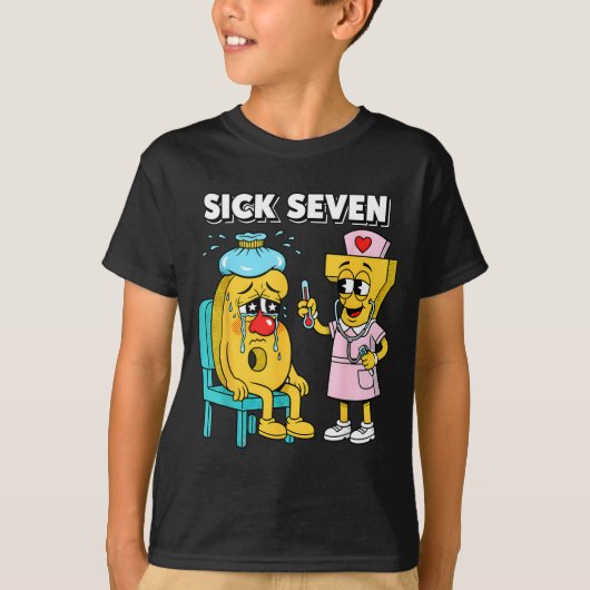 Sick Seven Meme Six Seven Sick 7 Funny Nurse Women T-shirt (Voorkant)