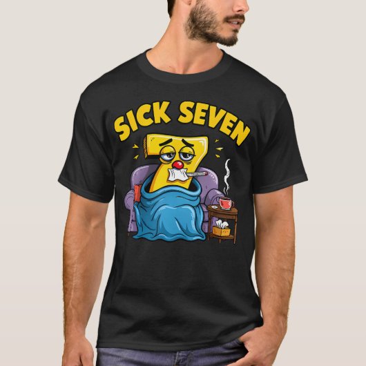 Sick Seven Meme T-shirt Six Seven Leuke Woordspeli (Voorkant)