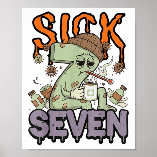 Sick Seven Meme Tee 67 Six Seven Funny Wordplay Ha Poster (Voorkant)