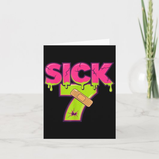 Sick Seven Meme Tee Six Seven Fun Wordplay Drip  Kaart (Voorkant)