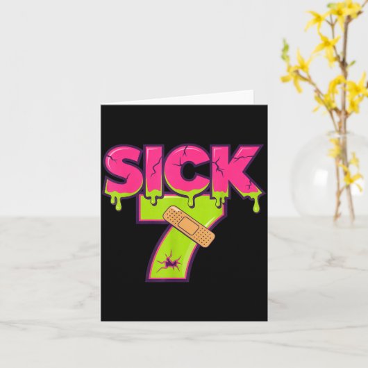 Sick Seven Meme Tee Six Seven Fun Wordplay Drip  Kaart (Gele Bloem)