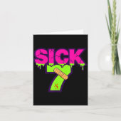 Sick Seven Meme Tee Six Seven Fun Wordplay Drip  Kaart (Voorkant)