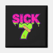 Sick Seven Meme Tee Six Seven Fun Wordplay Drip  Magneet (Voorkant)