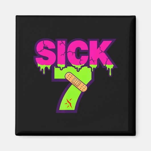 Sick Seven Meme Tee Six Seven Fun Wordplay Drip  Magneet (Voorkant)
