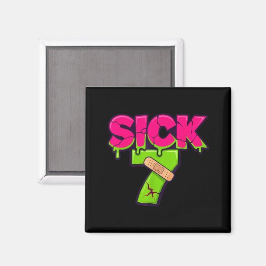 Sick Seven Meme Tee Six Seven Fun Wordplay Drip  Magneet (Voorkant / Achterkant)