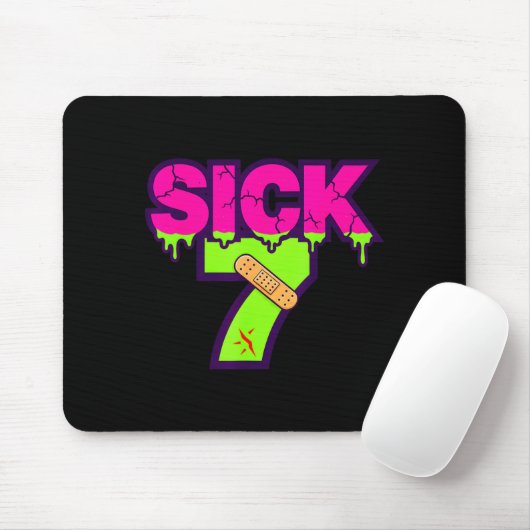 Sick Seven Meme Tee Six Seven Fun Wordplay Drip Muismat (Met muis)