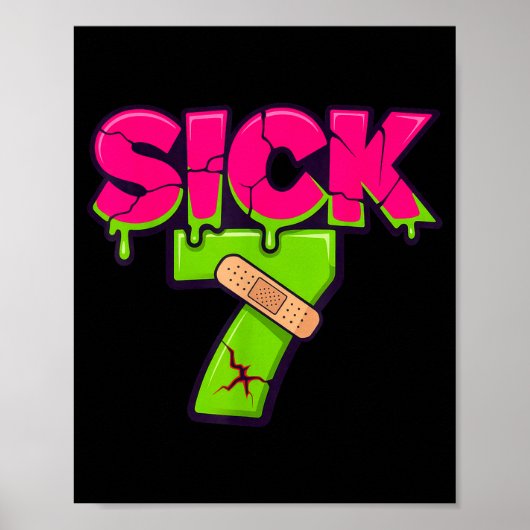 Sick Seven Meme Tee Six Seven Fun Wordplay Drip  Poster (Voorkant)