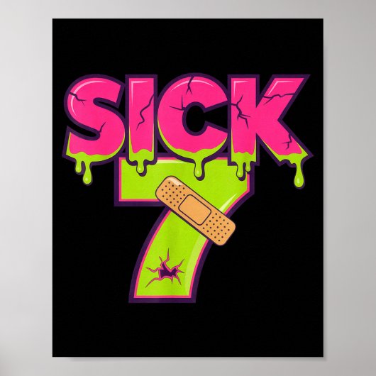 Sick Seven Meme Tee Six Seven Fun Wordplay Drip  Poster (Voorkant)