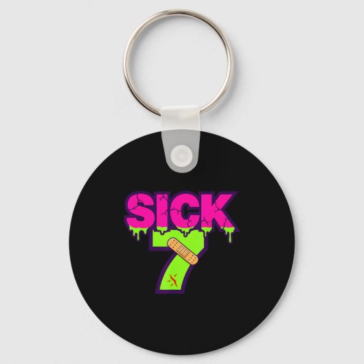Sick Seven Meme Tee Six Seven Fun Wordplay Drip  Sleutelhanger (Voorkant)