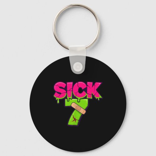 Sick Seven Meme Tee Six Seven Fun Wordplay Drip  Sleutelhanger (Voorkant)