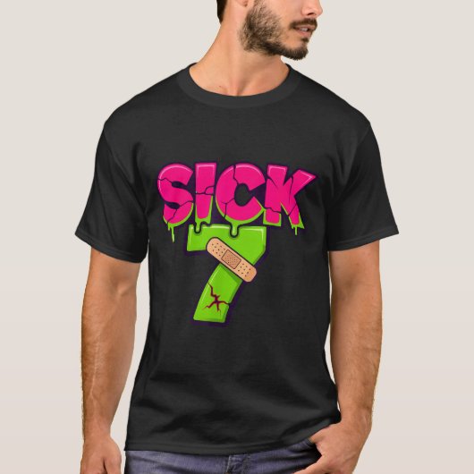 Sick Seven Meme Tee Six Seven Fun Wordplay Drip T-shirt (Voorkant)