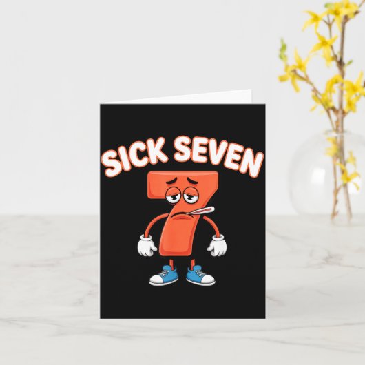 Sick Seven Meme Tee Six Seven Fun Wordplay  Kaart (Gele Bloem)