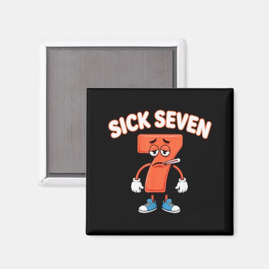 Sick Seven Meme Tee Six Seven Fun Wordplay  Magneet (Voorkant / Achterkant)
