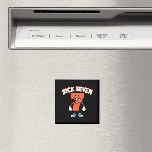 Sick Seven Meme Tee Six Seven Fun Wordplay  Magneet (Insitu (Vaatwasser))