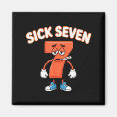 Sick Seven Meme Tee Six Seven Fun Wordplay  Magneet (Voorkant)