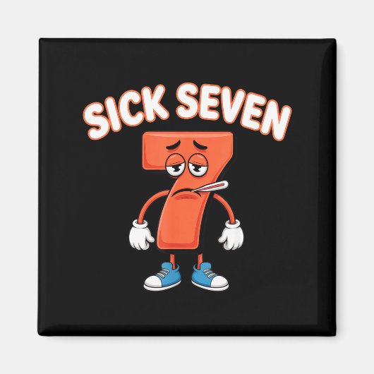 Sick Seven Meme Tee Six Seven Fun Wordplay  Magneet (Voorkant)