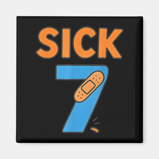 Sick Seven Meme Tee Six Seven Fun Wordplay  Magneet (Voorkant)