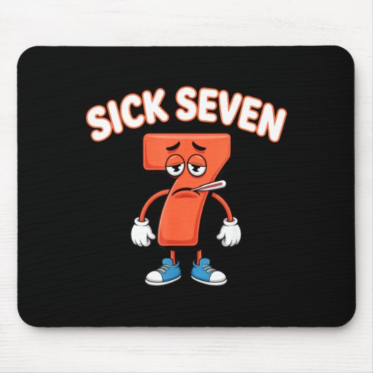 Sick Seven Meme Tee Six Seven Fun Wordplay  Muismat (Voorkant)