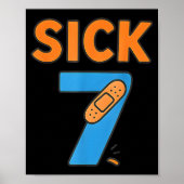 Sick Seven Meme Tee Six Seven Fun Wordplay Poster (Voorkant)