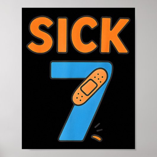 Sick Seven Meme Tee Six Seven Fun Wordplay Poster (Voorkant)
