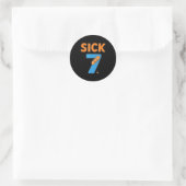 Sick Seven Meme Tee Six Seven Fun Wordplay Ronde Sticker (Tas)