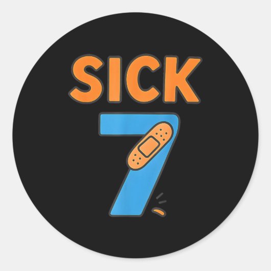 Sick Seven Meme Tee Six Seven Fun Wordplay Ronde Sticker (Voorkant)