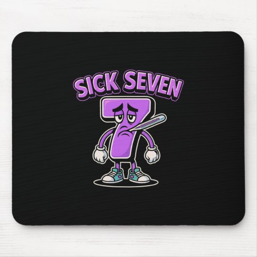 Sick Seven Meme Tee Six Seven Fun Wordplay Sick 7  Muismat (Voorkant)