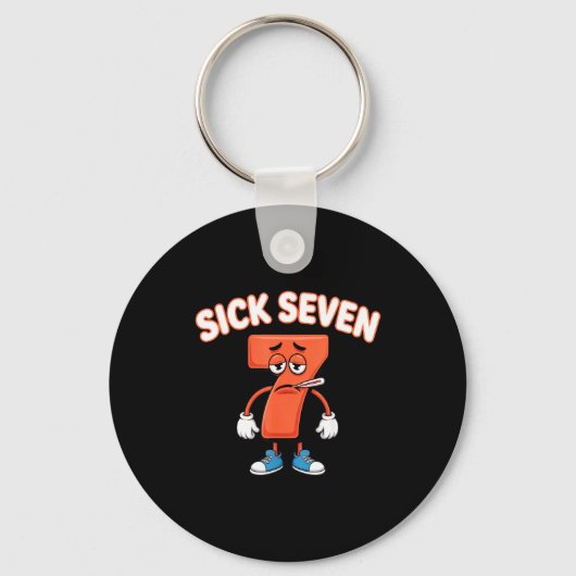 Sick Seven Meme Tee Six Seven Fun Wordplay Sleutelhanger (Voorkant)