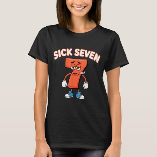 Sick Seven Meme Tee Six Seven Fun Wordplay T-shirt (Voorkant)